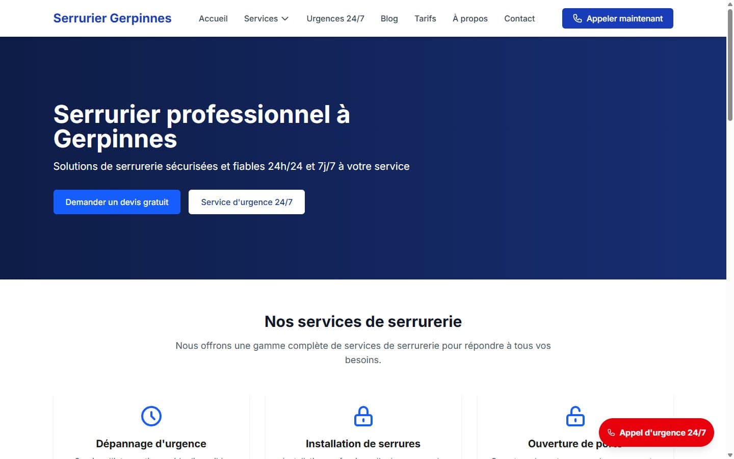 Site Serrurier Gerpinnes